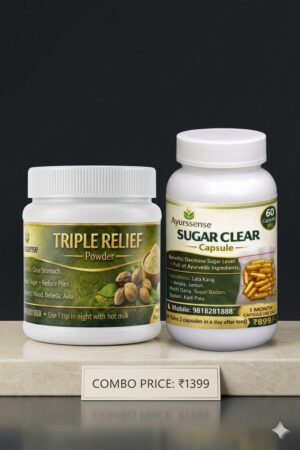 Ayurssense Sugar Clear Capsules [60] & Triple Relief Powder [150gram]